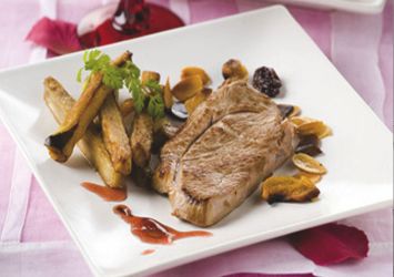 Steak d’agneau aux amandes et aubergines